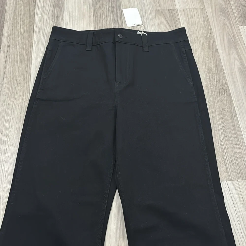 J. Crew Wide-Leg‎ High Waist Denim Black Jeana All Day Stretch Size 31 NWT